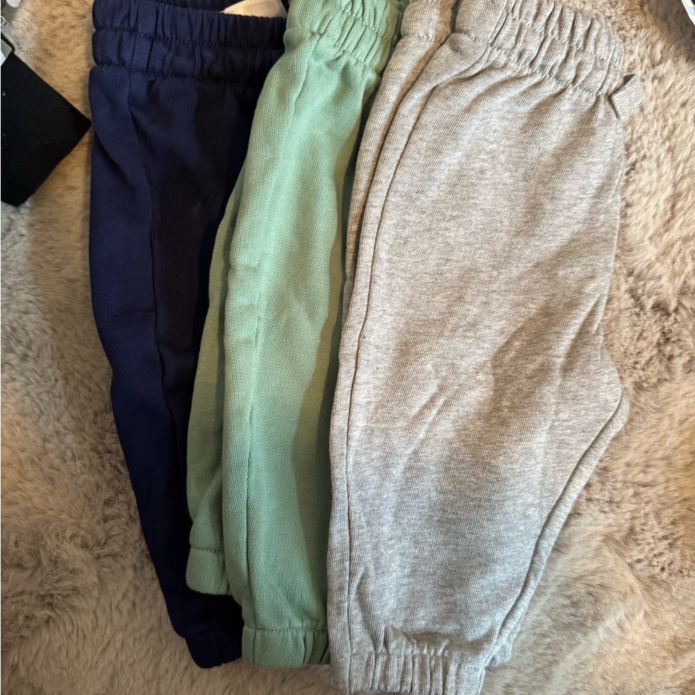 Hanna Anderson Kids' Jogger Pants Set - Navy, Mint, and Gray